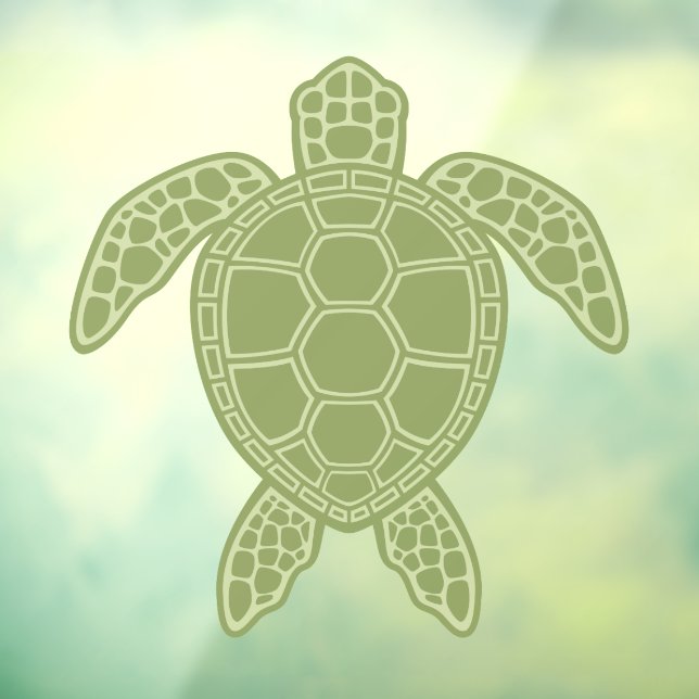 Autocollant Pour Fenêtre Conception de la tortue verte (Feuille 3)