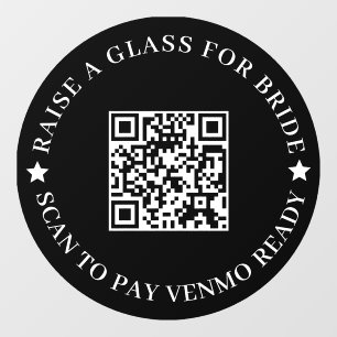 Autocollant Pour Fenêtre Conception de soirée de bachelor en QR noir
