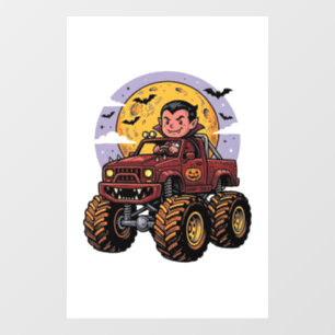 Autocollant Pour Fenêtre Conception de T-shirt Halloween de camion monstre 