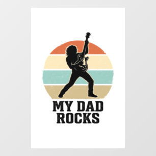 Autocollant Pour Fenêtre Conception de T-shirt My Dad Rocks Vintage Guitar