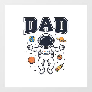 Autocollant Pour Fenêtre Conception de T-shirt Vector Space Astronaute Papa