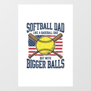 Autocollant Pour Fenêtre Conception de t-shirt Vintage Softball Dad Bigger