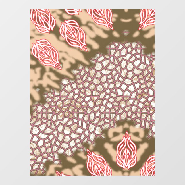 Autocollant Pour Fenêtre Conception de tissu complexe présentant des motifs (Feuille)