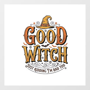 Autocollant Pour Fenêtre Conception de typographie Halloween sorcière genti