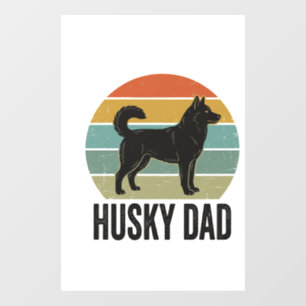 Autocollant Pour Fenêtre Conception de vecteur de chien rétro de papa Husky