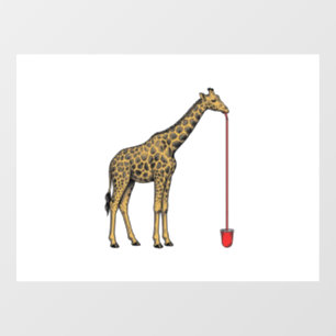 Autocollant Pour Fenêtre Conception de vecteur de paille à boire de girafe