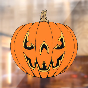 Autocollant Pour Fenêtre Conception d'Halloween de citrouille effrayante Ja