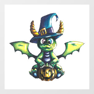 Autocollant Pour Fenêtre Conception magique du dragon d'Halloween
