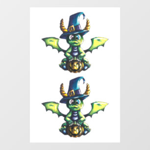 Autocollant Pour Fenêtre Conception magique du dragon d'Halloween