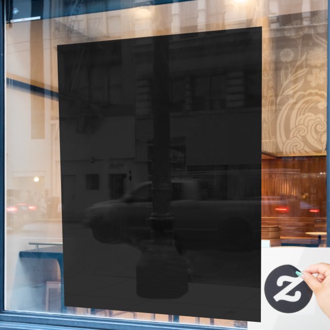 Autocollant Pour Fenêtre Conception transparente partielle noir uni (Fenêtre de café)