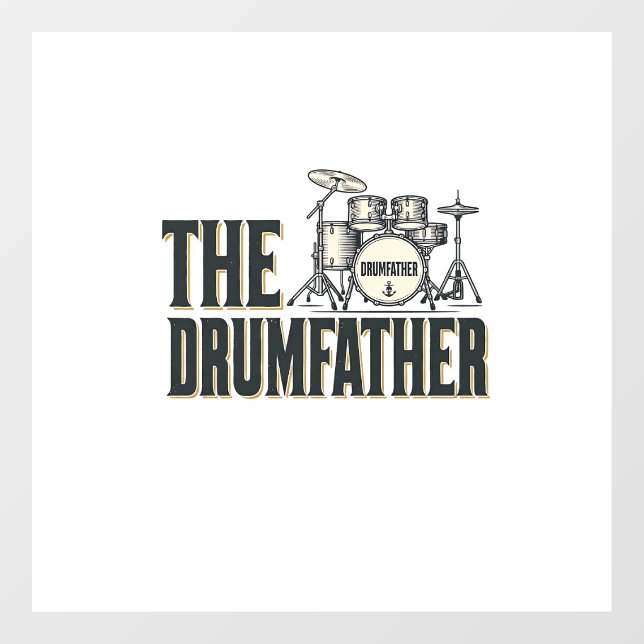 Autocollant Pour Fenêtre Conception vectorielle de citation de batteur Drum (Feuille)