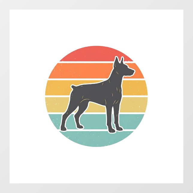 Autocollant Pour Fenêtre Conception vectorielle de silhouette de chien au c (Feuille)