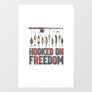 Autocollant Pour Fenêtre Conçu pour la liberté Chemise de pêche patriotique