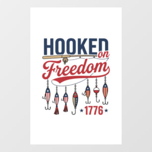 Autocollant Pour Fenêtre Conçu pour le T-shirt de pêche patriotique accro à