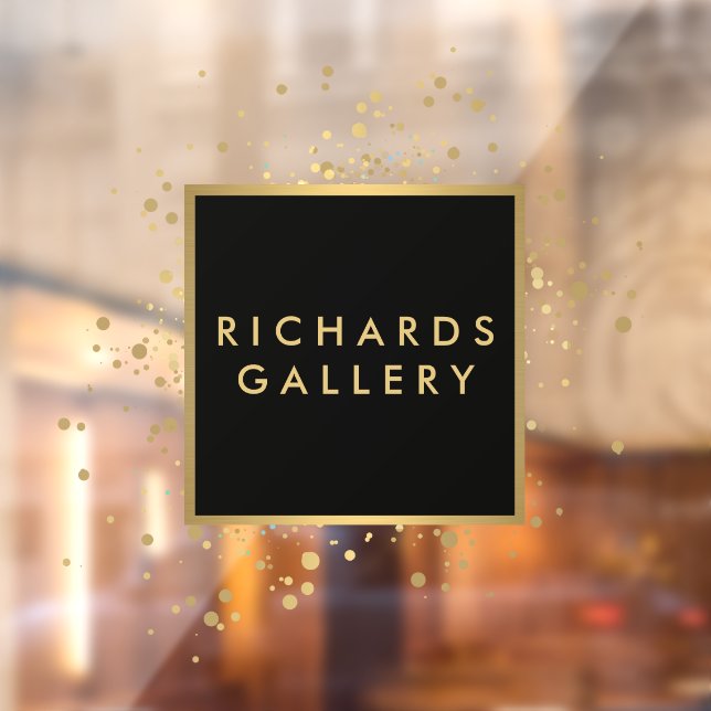 Autocollant Pour Fenêtre Confettis dorés factices éparpillés Noir/Transpare (Feuille 2)