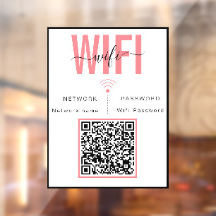 Autocollant Pour Fenêtre Connexion de mot de passe Wifi Clés minimalistes d