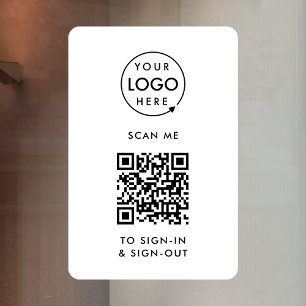 Autocollant Pour Fenêtre Connexion par code QR Réception des employés vis