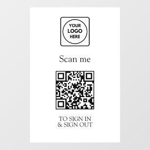 Autocollant Pour Fenêtre Connexion personnalisée par QR code blanc Visite