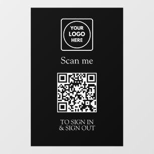 Autocollant Pour Fenêtre Connexion personnalisée par QR code noir   Visiteu
