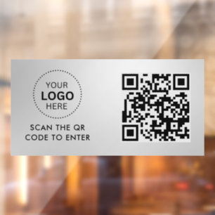 Autocollant Pour Fenêtre Contrôle d'accès Code QR Entrée du logo de l'ent