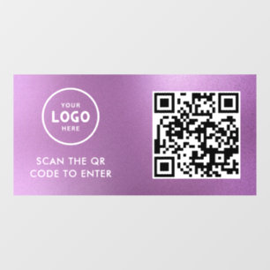 Autocollant Pour Fenêtre Contrôle d'accès Code QR Logo de l'entreprise En
