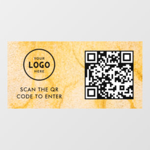 Autocollant Pour Fenêtre Contrôle d'accès   Code QR Logo de l'entreprise En
