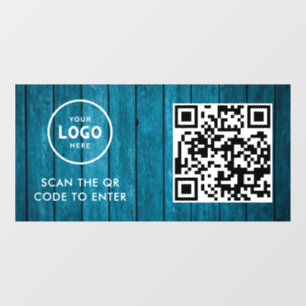 Autocollant Pour Fenêtre Contrôle d'accès Code QR Logo de l'entreprise En