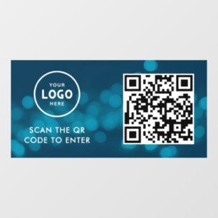 Autocollant Pour Fenêtre Contrôle d'accès   Code QR Logo de l'entreprise En