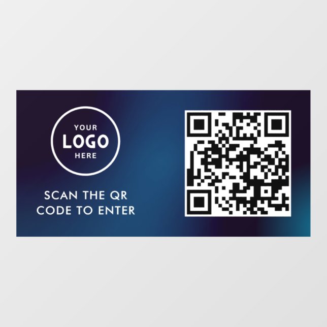 Autocollant Pour Fenêtre Contrôle d'accès | Code QR Logo de l'entreprise En (Feuille)