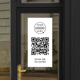 Autocollant Pour Fenêtre Contrôle d'accès par code QR   Scannez pour entrer