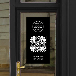 Autocollant Pour Fenêtre Contrôle d'accès Serrure de porte   Code QR Logo N
