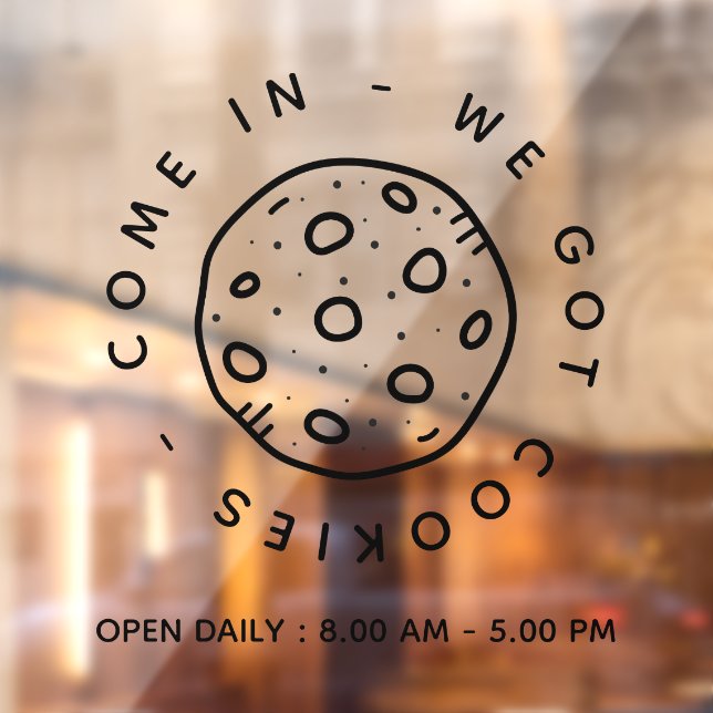 Autocollant Pour Fenêtre Cookies Bakery Store Simple Business Open Hours (Feuille 2)