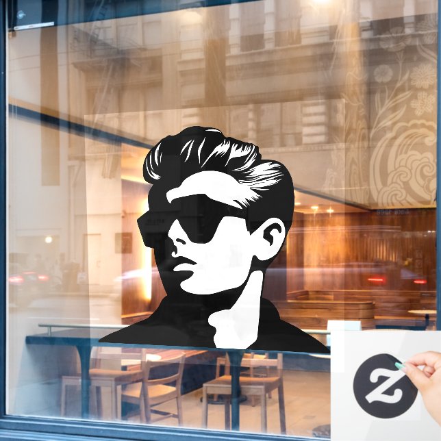Autocollant Pour Fenêtre Cool Guy (Fenêtre de café)
