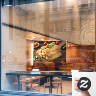 Autocollant Pour Fenêtre Corn Chicken Tamales Restaurant Mexicain