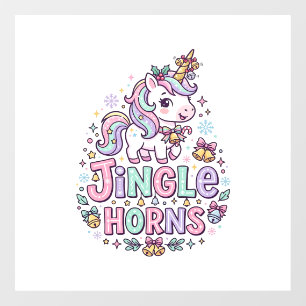 Autocollant Pour Fenêtre Cornes de clochettes de licorne Vêtements charmant