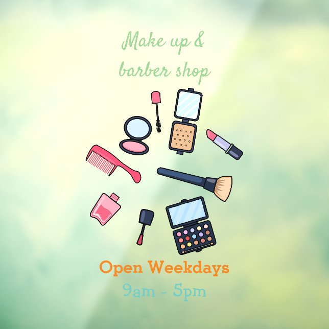 Autocollant Pour Fenêtre Cosmétique / maquillage illustration (Feuille 3)