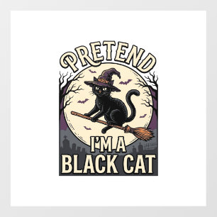 Autocollant Pour Fenêtre Costume de chat noir vintage Halloween sorcière ch