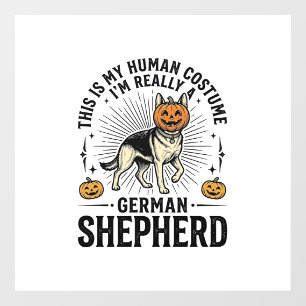 Autocollant Pour Fenêtre Costume de Halloween drôle pour chien Berger Allem