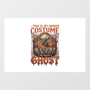 Autocollant Pour Fenêtre Costume Humain Fantôme Squelette Cimetière Lune Ha
