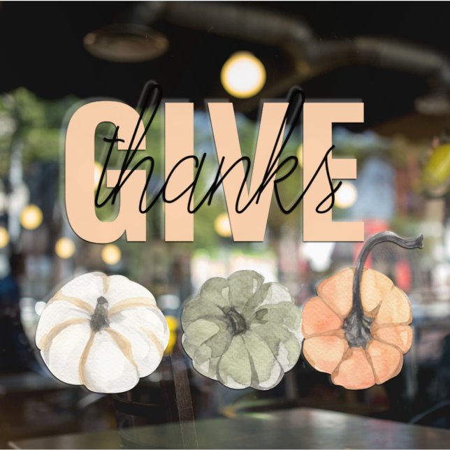 Autocollant Pour Fenêtre Cosy Pastel Donner Merci et Citrouille (Créateur téléchargé)