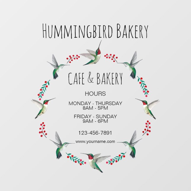 Autocollant Pour Fenêtre Couronne de colibri pour les affaires (Feuille)