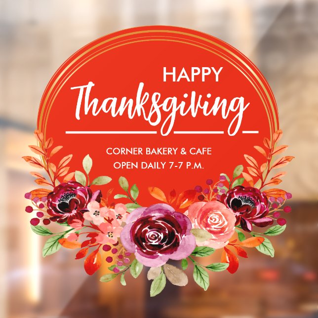 Autocollant Pour Fenêtre Couronne de fleurs de Thanksgiving autocollante po (Feuille 2)