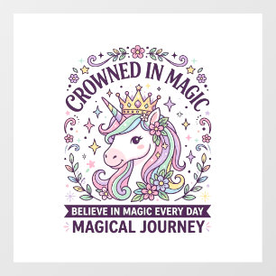 Autocollant Pour Fenêtre Couronne de licorne en typographie audacieuse grap