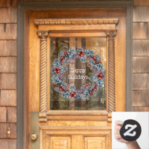 Autocollant Pour Fenêtre Couronne de Noël Joyeux Joyeux Jours fériés