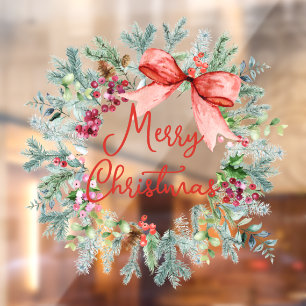 Autocollant Pour Fenêtre Couronne de Noël PixDezines