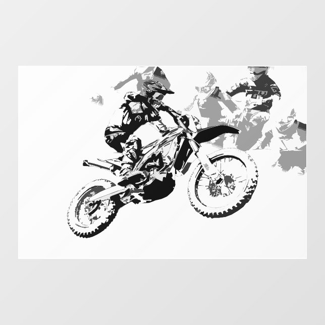 Autocollant Pour Fenêtre Course pour gagner - Motocross Racers (Feuille)