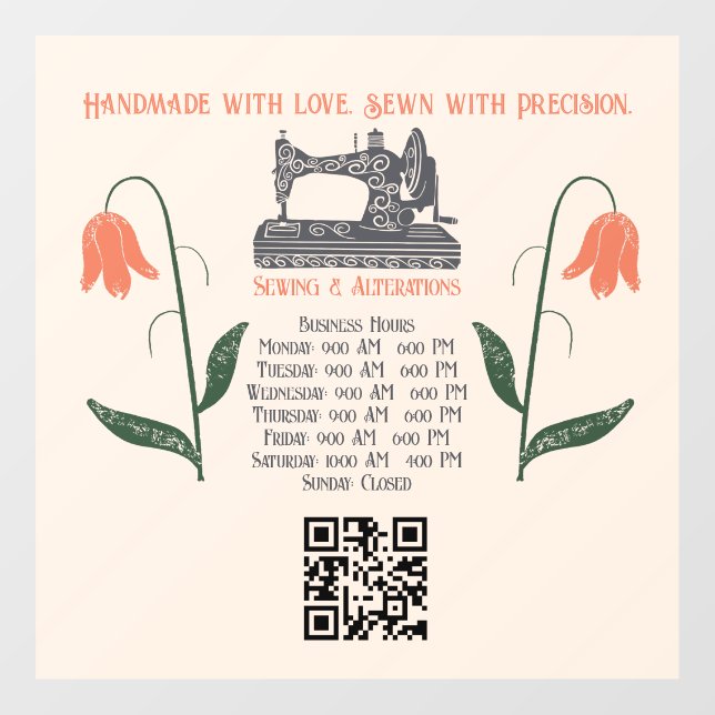 Autocollant Pour Fenêtre Couturière Machine à Coudre Vintage (Feuille)