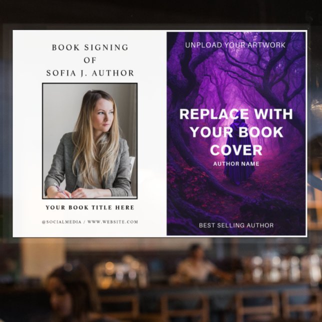 Autocollant Pour Fenêtre Couverture du livre personnalisé et signature de p (Créateur téléchargé)