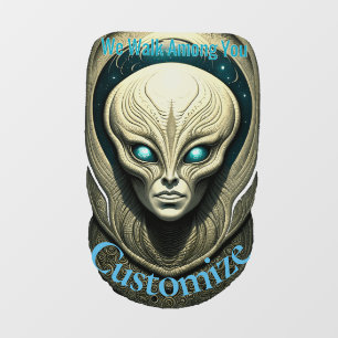 Autocollant Pour Fenêtre Crâne Alien Tête Thunder_Cove