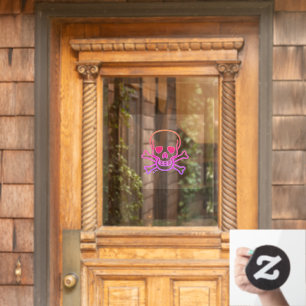 Autocollant Pour Fenêtre Crâne n Bones neon claire fenêtre accroche avant